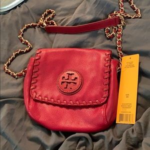 NWT Tory Burch Marion Small Crossbody Red